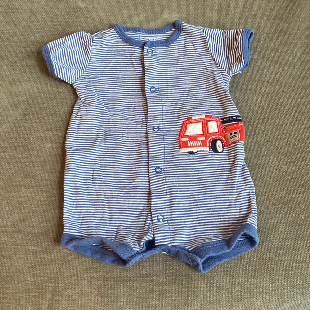 Carter’s Striped Firetruck Onesie 3m